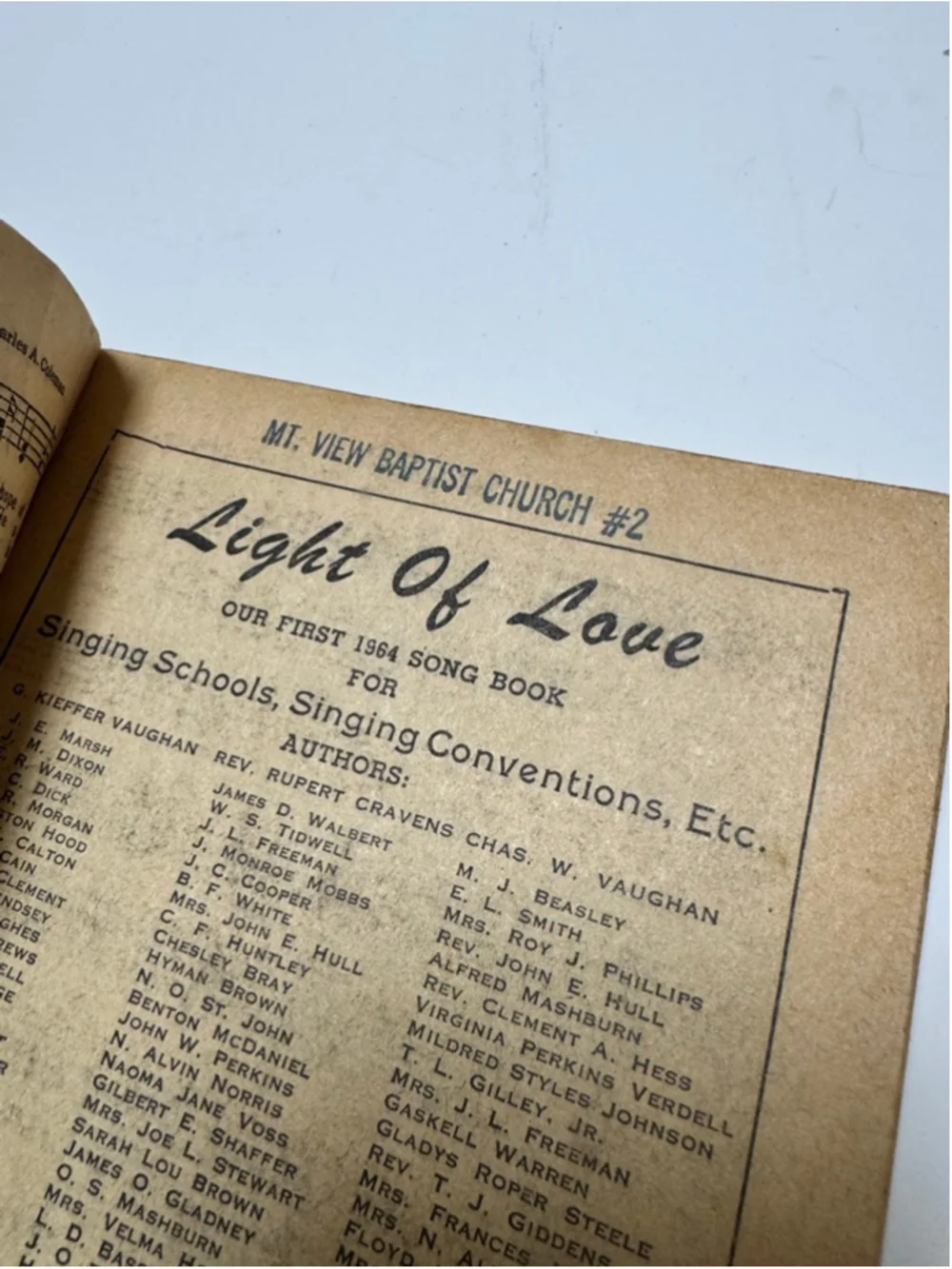 Light of Love Songbook by James D. Vaughan 1963 Paperback